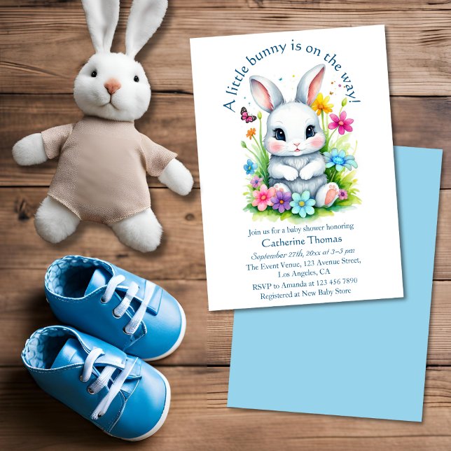 Invitación Little Bunny Wildflower Garden Easter Baby Shower (Subido por el creador)