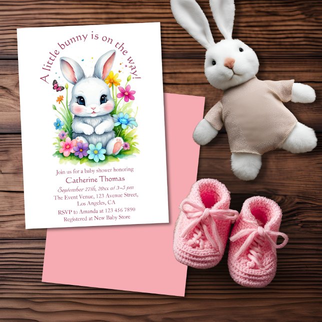Invitación Little Bunny Wildflower Garden Easter Baby Shower (Subido por el creador)