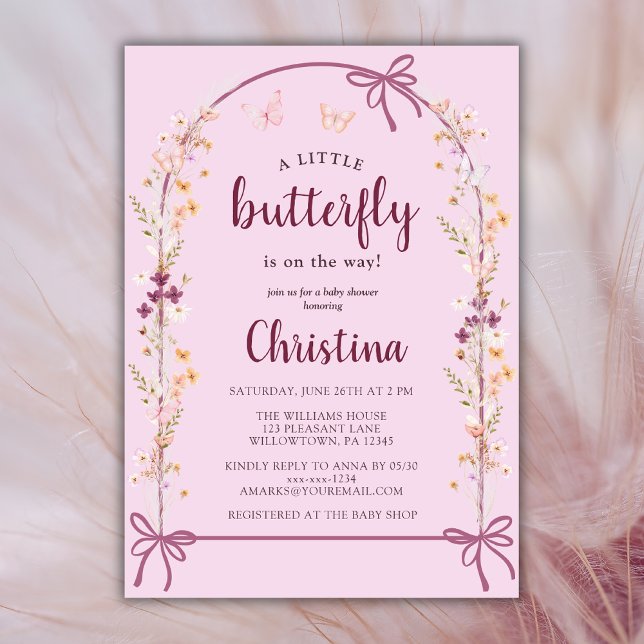 Invitación Little Butfly Wildflower Boho Baby Shower (Subido por el creador)