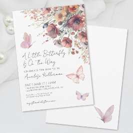 Invitación Little Butfly Wildflower Fall Baby Shower