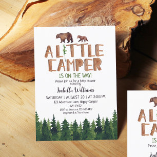 Invitación Little Camear Bear Woodland Boy Baby Shower