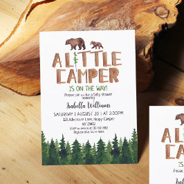 Invitación Little Camear Bear Woodland Boy Baby Shower