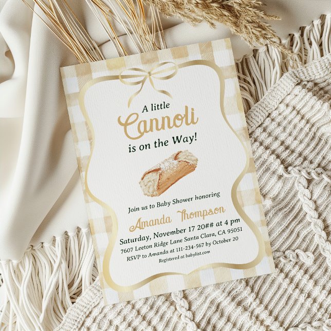 Invitación Little Cannoli Neutral Beige Italian Baby Shower (Subido por el creador)