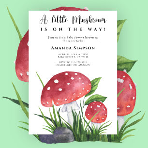 Invitación Little champihroom está en camino Baby Shower Invi