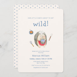 Invitación Little Chef Wild Woodland Hedgehog Baby Shower