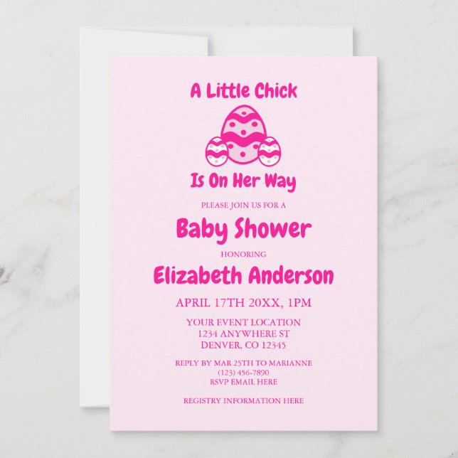 Invitación Little Chick Easter Baby Shower (Anverso)