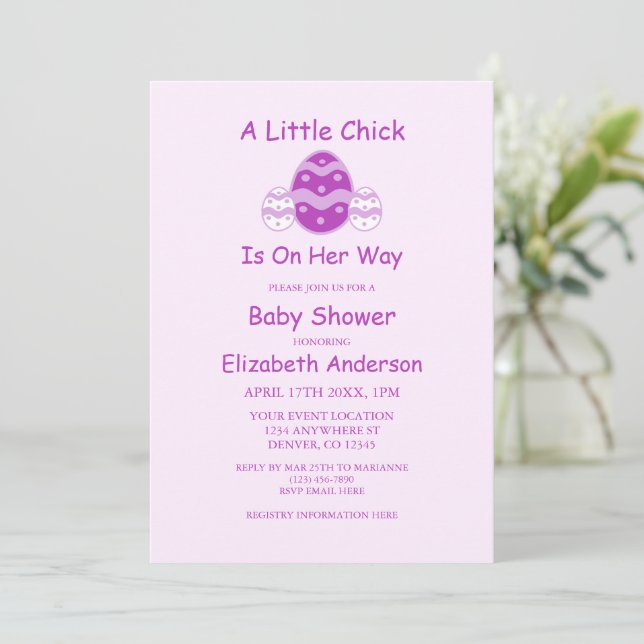 Invitación Little Chick Easter Baby Shower (Anverso de pie)