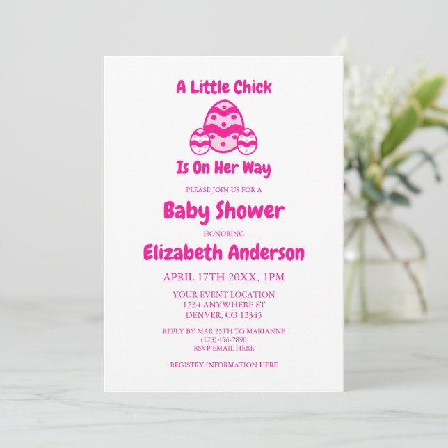 Invitación Little Chick Easter Baby Shower (Anverso de pie)