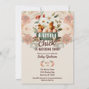 Invitación Little Chick Hatching Baby Shower