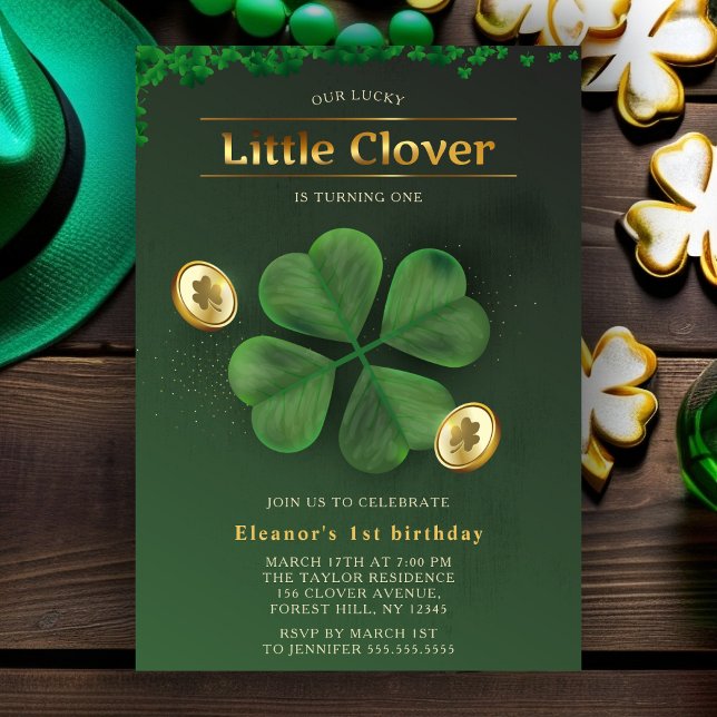 Invitación Little Clover St. Patrick's Day 1er Fiesta de cump (Subido por el creador)