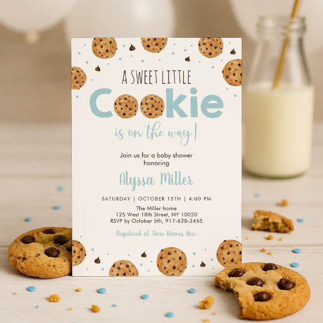 Invitación Little Cookie Blue Boy Baby Shower (Subido por el creador)