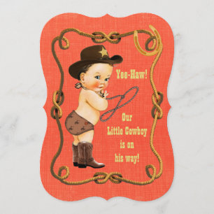 Invitación Little Cowboy Baby Shower