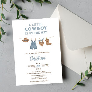 Invitación Little Cowboy Baby Shower