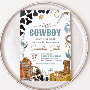 Invitación Little Cowboy Baby Shower