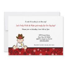 Little Cowboy Baby Shower invita