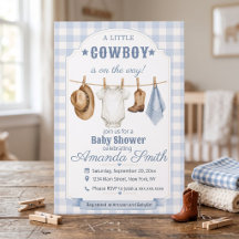 Little Cowboy Baby Shower Invitation | Western Boy