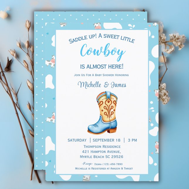 Invitación Little Cowboy Boot Baby Shower (Subido por el creador)