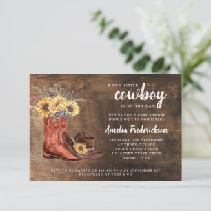 Invitación Little Cowboy Boots Baby Shower