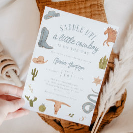 Invitación Little Cowboy Boy Baby Shower