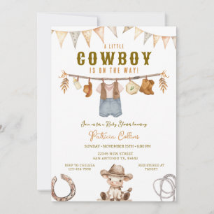 Invitación Little Cowboy está en el Camino de la Ropa de Baby
