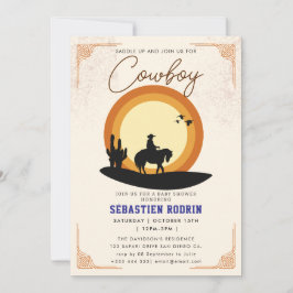 Invitación Little Cowboy Modern Baby Shower