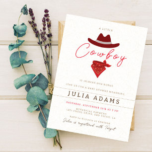 Invitación Little Cowboy Modern Western Rodeo Baby Shower