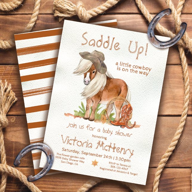 Invitación Little Cowboy Pony Western Baby Shower (Subido por el creador)