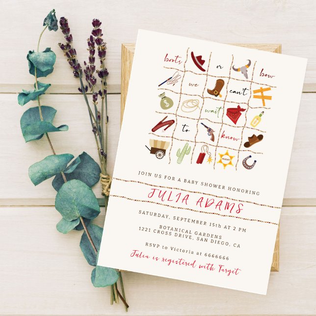 Invitación Little Cowboy Western Rodeo Bingo Baby Shower (Subido por el creador)