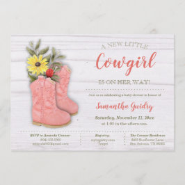 Invitación Little Cowgirl Bootie Baby Shower