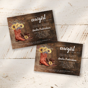 Invitación Little Cowgirl Boots Baby Shower