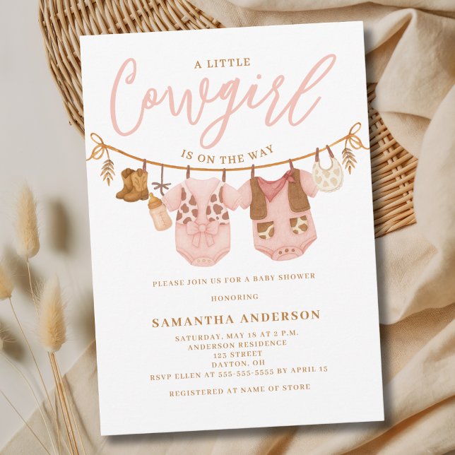 Invitación Little Cowgirl Clothesline Baby Shower (Subido por el creador)