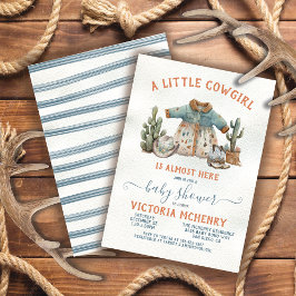 Invitación Little Cowgirl Western Vestir Baby Shower