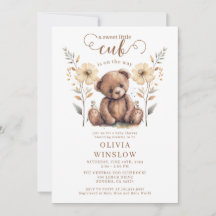 Little Cub Watercolor Teddy Bear Baby Shower