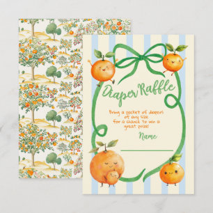 Invitación Little Cutie Baby Shower Toile Diaper Raffle