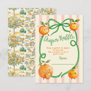 Invitación Little Cutie Baby Shower Toile Diaper Raffle