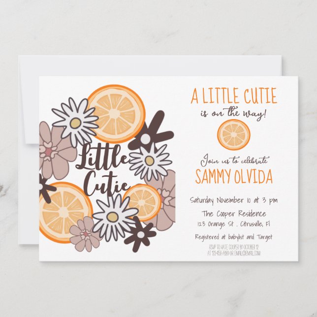 Invitación Little Cutie Boho Baby Shower (Anverso)