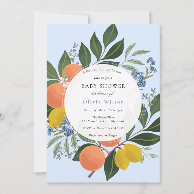Invitación Little Cutie Boy Baby Shower (Anverso)
