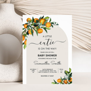 Invitación Little Cutie Citrus Naranja Baby Shower