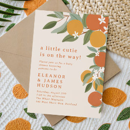 Invitación Little Cutie Citrus Naranja Baby Shower