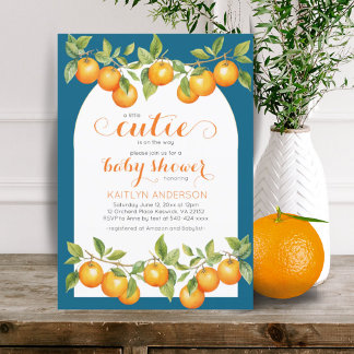 Invitación Little Cutie Citrus Naranja Clementine Baby Shower