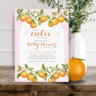 Invitación Little Cutie Citrus Naranja Clementine Baby Shower