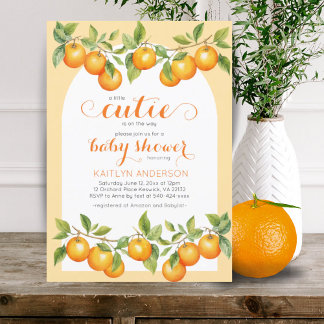 Invitación Little Cutie Citrus Naranja Clementine Baby Shower