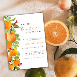 Invitación Little Cutie Citrus Naranja Clementine Baby Shower