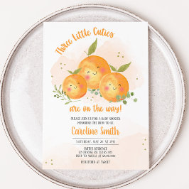 Invitación Little Cutie Citrus Orange Baby Shower