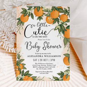Invitación Little Cutie Clementine Naranja Citrus Baby Shower
