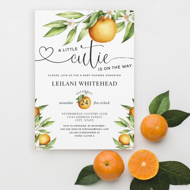 Invitación Little Cutie en el camino a Baby Shower (Subido por el creador)