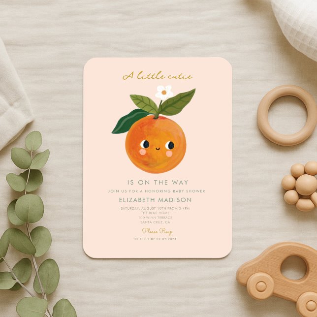 Invitación Little Cutie está en camino Naranja Baby Shower (Subido por el creador)