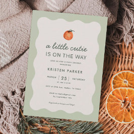 Invitación Little Cutie está en el camino Tangerine Baby Show