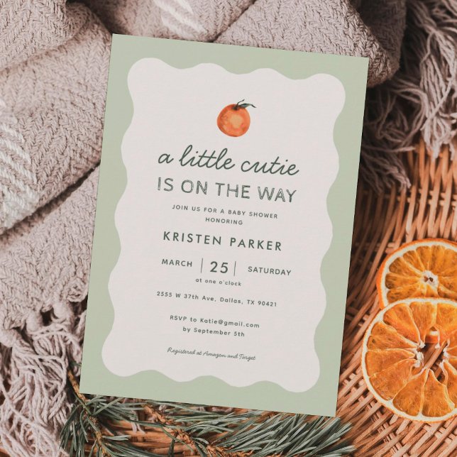 Invitación Little Cutie está en el camino Tangerine Baby Show (Subido por el creador)