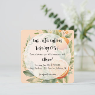 Invitación Little Cutie First Birthday Invitation 